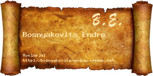 Bosnyakovits Endre névjegykártya