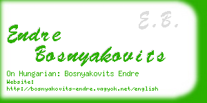 endre bosnyakovits business card